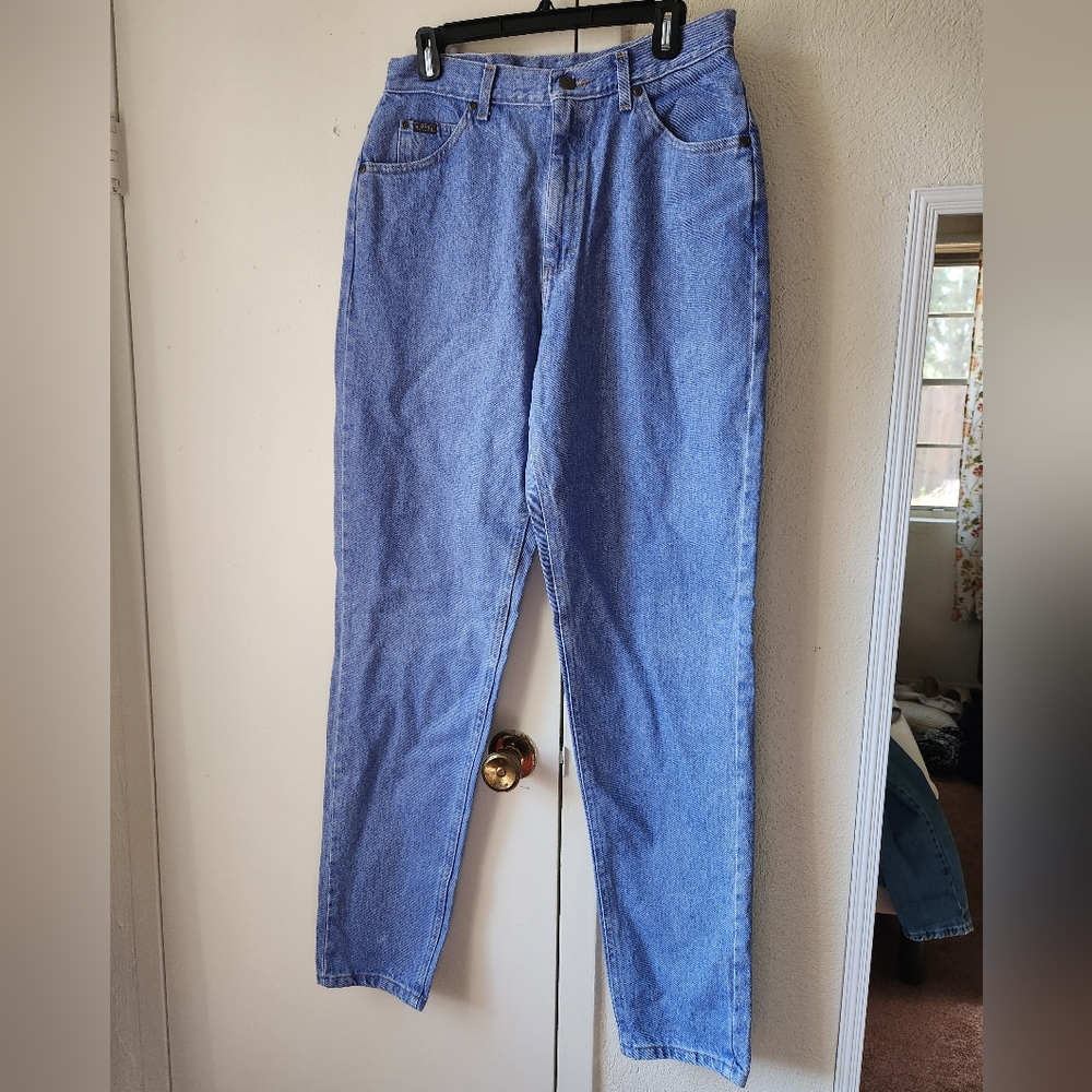 Light Wash Vintage Lee Riders High Waisted Mom Jeans 12